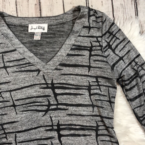 Joseph Ribkoff Shimmer Geometric Asymmetrical Top - Picture 11 of 11